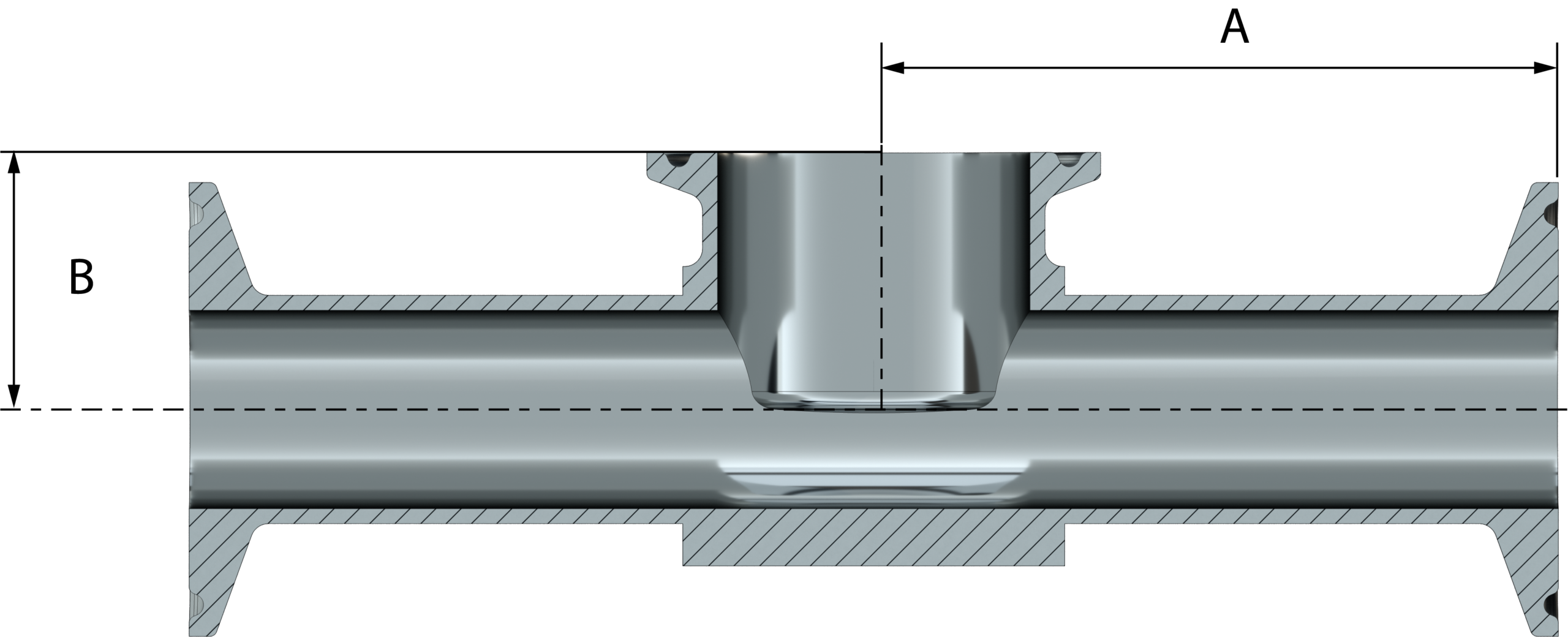 <center> DT-4.1.2-11 (DT-29) <br> ASME BPE SF1 Té instrumentation CCC – Image 3