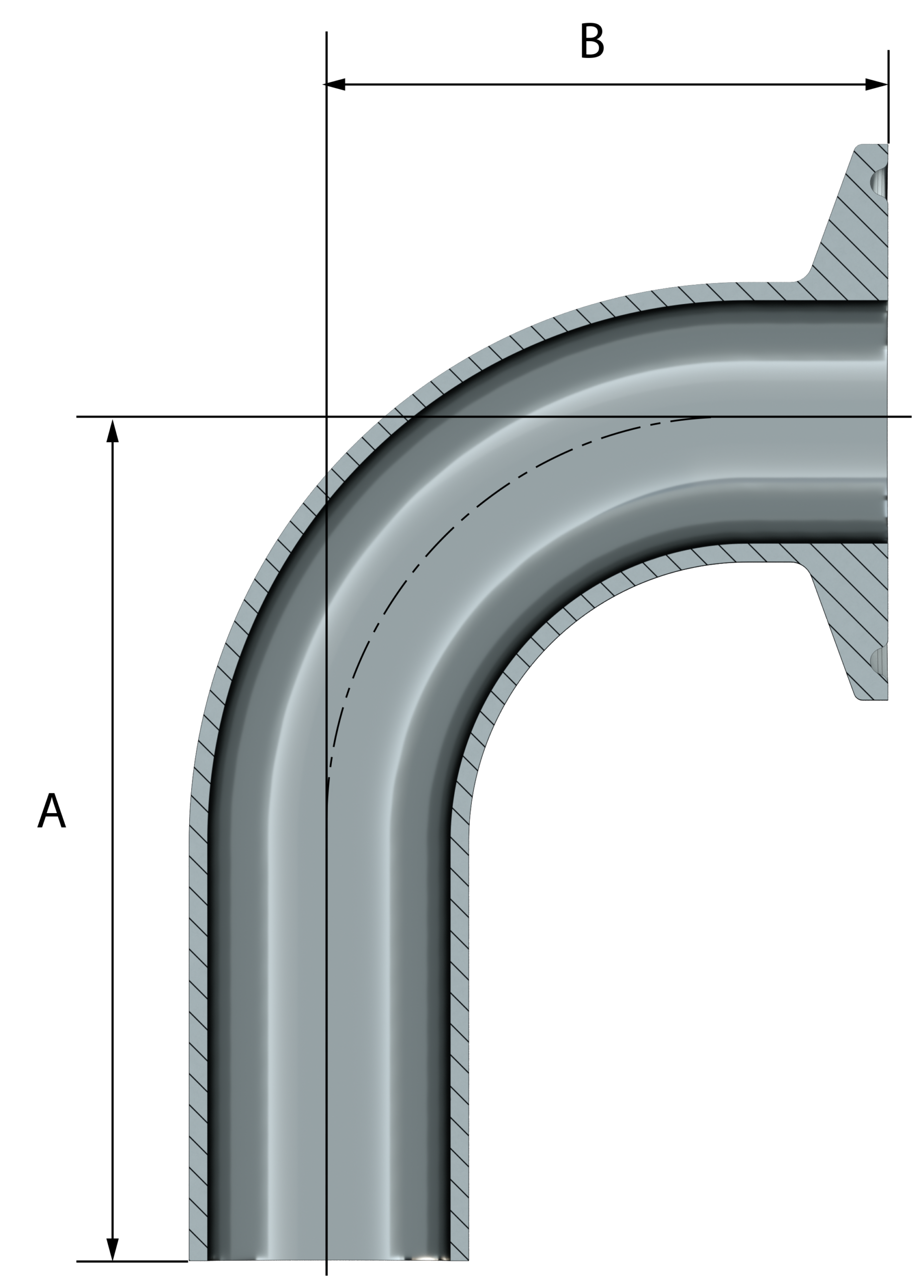 <center> DT-4.1.1-2 (DT-12) <br> ASME BPE SF1 Coude 90° BW/TC – Image 3