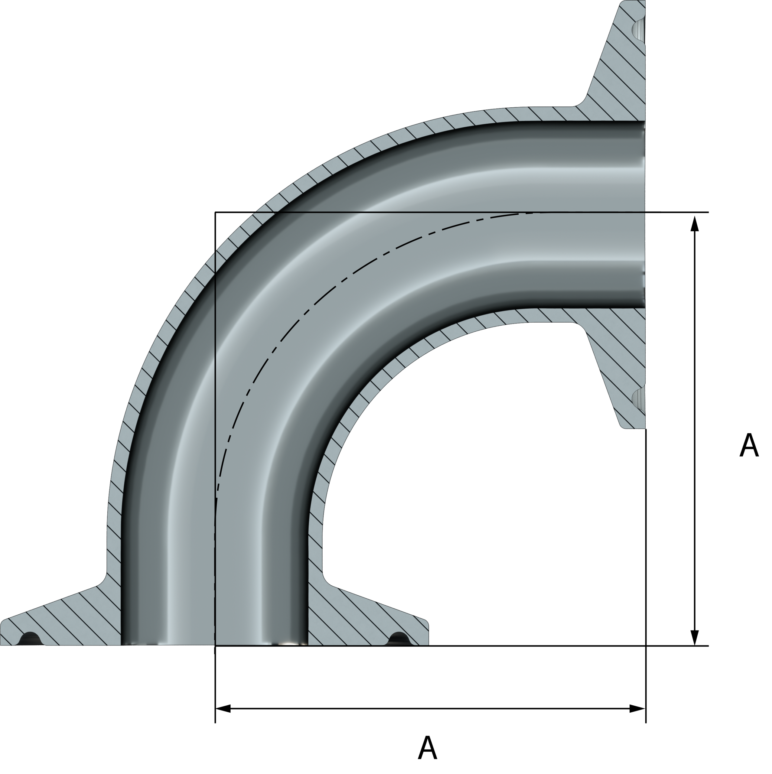 <center> DT-4.1.1-3 (DT-16) <br> ASME BPE SF1 Coude 90° CC – Image 4
