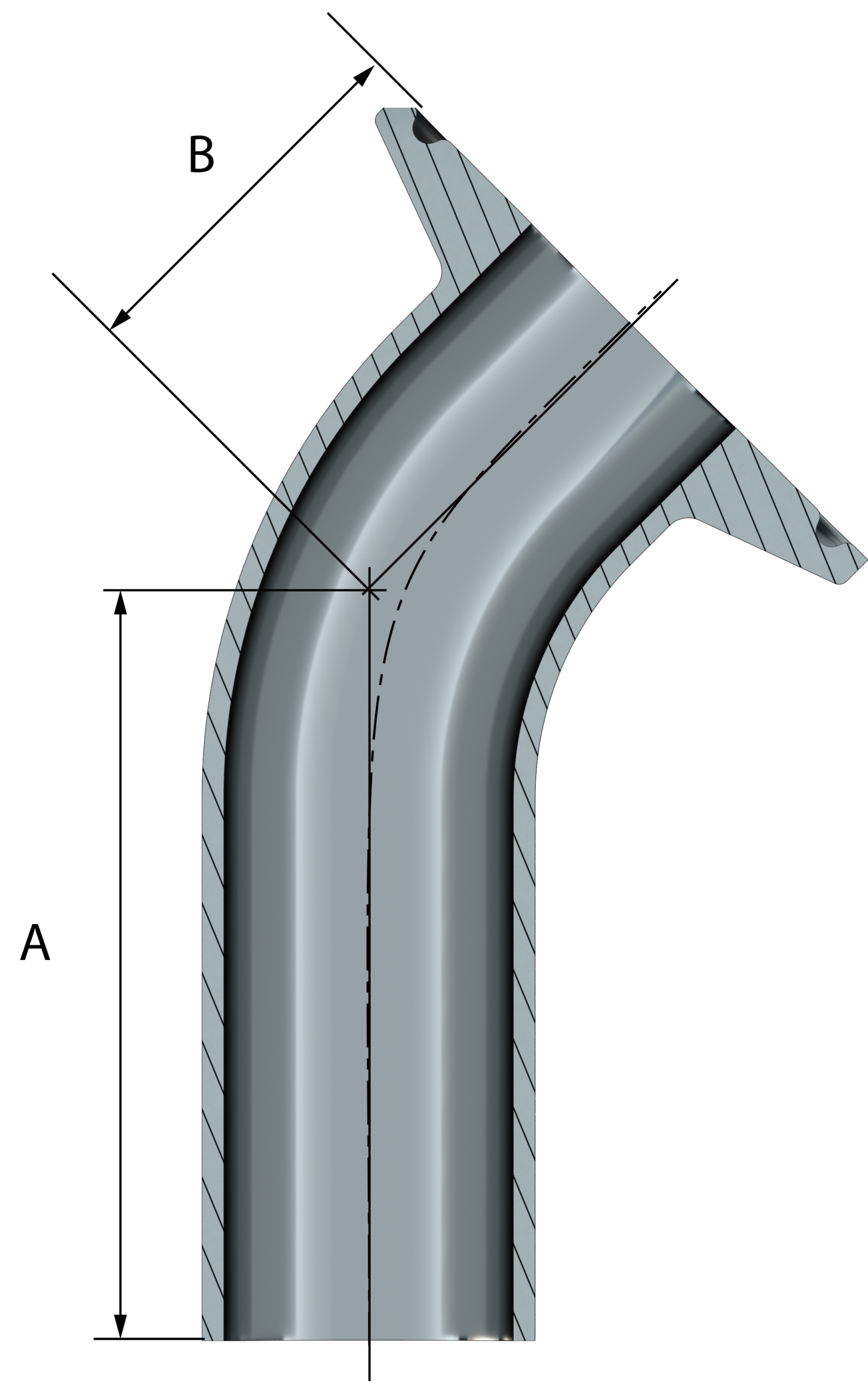 <center> DT-4.1.1-5 (DT-13) <br> ASME BPE SF1 Coude 45° BW/TC – Image 3
