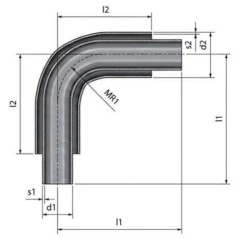 <center>Coude COAX 90°<br> Ultron®, 316L – Image 3