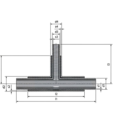 <center>Té COAX <br> TCC® 0.80 µm, 316L – Image 3