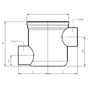 plan de Corps de vanne 2 Voies en ligne type 311 à souder